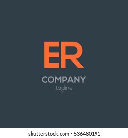 E & R  Letter logo design vector element
