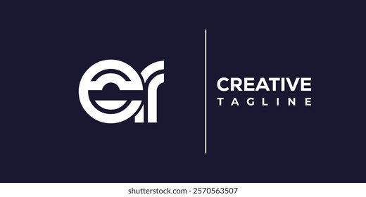 E and R logo design. ER abstract Letters Logo Monogram. This logo design is the process of creating a visual symbol that represents a brand, company, or individual.