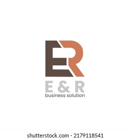 Logo de E y R. Logo de la combinación de letras. Monograma E y R. Logo de negocios.