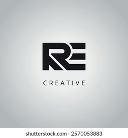 RE E R modern creative alphabet company logo design vector icon template.