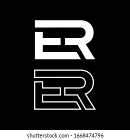 E R Monogram / ER initial letter logo design vector