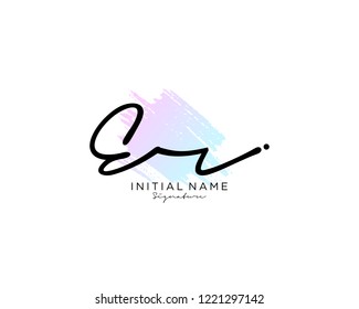 E R Signature initial logo template vector