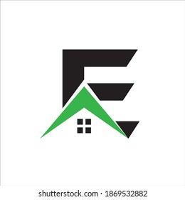 E real estate letter logo design