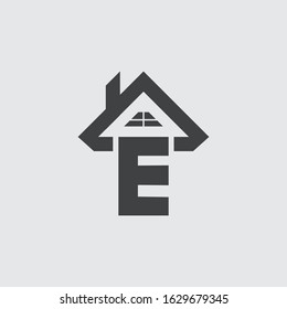 E real estate logo template