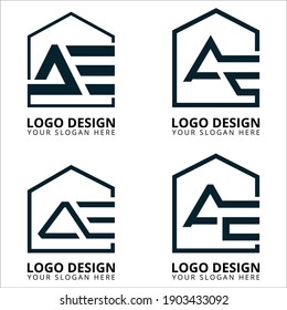 A E Real Estate Modern Logo Design 