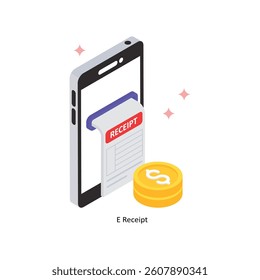 E Receipt Concept isometric Style Illustrations. Eps 10 File
