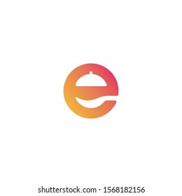 e restaurant logo design template vector