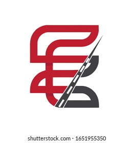 E Straßenquerschnitt-Logo. 

