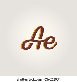 A e Running letter joint logo vector element