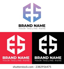 E S Doppelbriefe Polygon Logo, Zwei Buchstaben E S Logo Design, Minimalistische Design-Vektorgrafik-Logo-Vorlage
