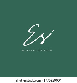 E S ES Initial handwriting or handwritten logo for identity. Logo with hand drawn style.