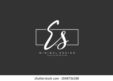 E S ES Initial handwriting or handwritten logo for identity. Logo with signature and hand drawn style.