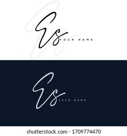 E S ES Erstmalige Handschrift und Logo der Unterschrift.	