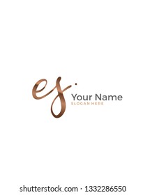 E S ES initial logo signature vector. Handwriting concept logo.