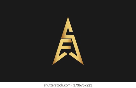 E, S, ES, SE Letter with Star Logo Template vector icon illustration design. Modern Star logo in elegant style with Black Background.