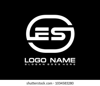 E S Initial circle logo template vector