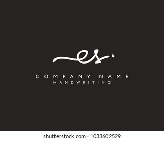 E S Initial handwriting logo