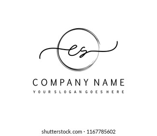 E S Initial handwriting logo vector