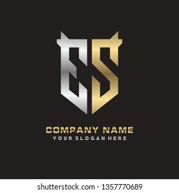 E S initial letter, modern logo design template vector 