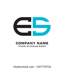 E S initial letter, modern logo design template vector 