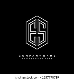 E S initial letter, modern logo design template vector 