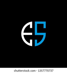 E S initial letter, modern logo design template vector 