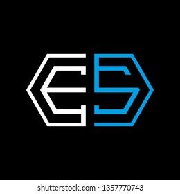 E S initial letter, modern logo design template vector 