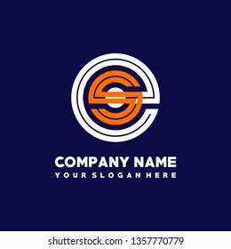 E S initial letter, modern logo design template vector 