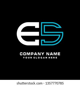 E S initial letter, modern logo design template vector 