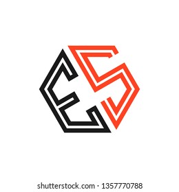 E S initial letter, modern logo design template vector 