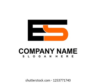 E S Initial Logo Template Vector