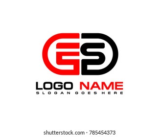 E S initial logo template vexctor