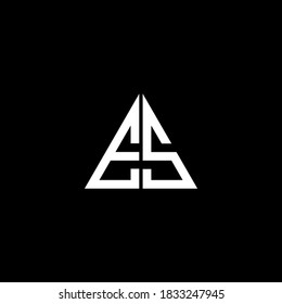 Abstraktes E-S-Logo auf schwarzem Hintergrund, es Monogramm
