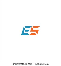 E S letter logo vector design on white color background. es unique abstract icon design