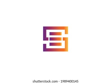 E, S letter mark logo design template