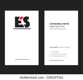 E S letters Joint logo icon with business card vector template.