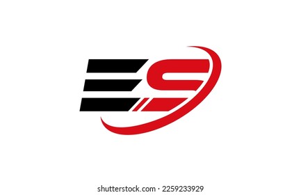 E S logo connected swoosh stroke
