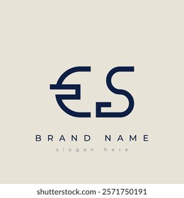 E and S logo design. ES abstract Letters Logo Monogram. This logo design is the process of creating a visual symbol that represents a brand, company, or individual.