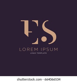 E S Logo Design Template