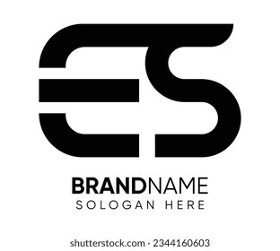 E S logo design vector template