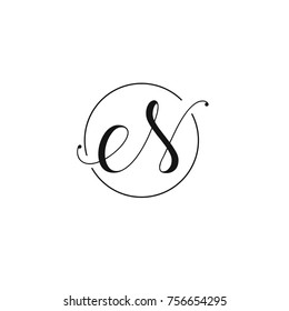 e and S or N letter vector logo template