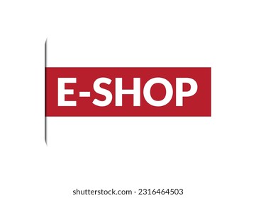 e tienda ilustración de banner vectorial rojo aislado en fondo blanco