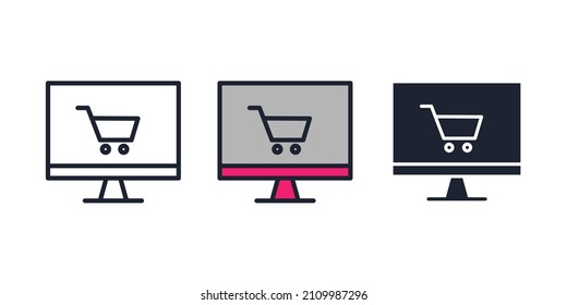 e shopping icon symbol template for graphic and web design collection logo vector illustration