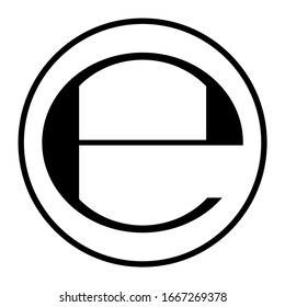 E sign isolated on white background. Label mark vector illustration .