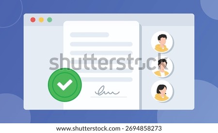 E signature document approval banner