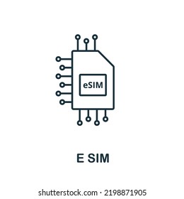 E Sim Icon Simple Element Technology Stock Vector (Royalty Free ...