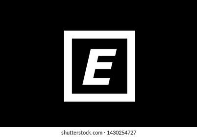 E simple black and white alphabet letter suitable as a logo icon design for a company or business