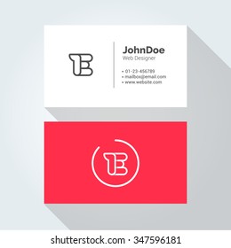 E Simple Letter Minimal alphabet linear logo. Business card template. Vector logo Element