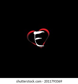 e single letter logo design.E initial logo design vector . Heart shape with letter logo. e creative logo design letter.heart shape.