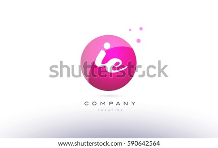 ie i e  sphere pink 3d alphabet company letter combination logo hand writting written design vector icon template 